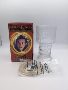 Lord of the Rings Arwen Glass Goblet Burger King Promo Fellowship Ring Boxed